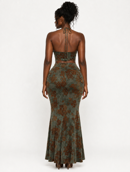 Vintage Floral Maxi Set