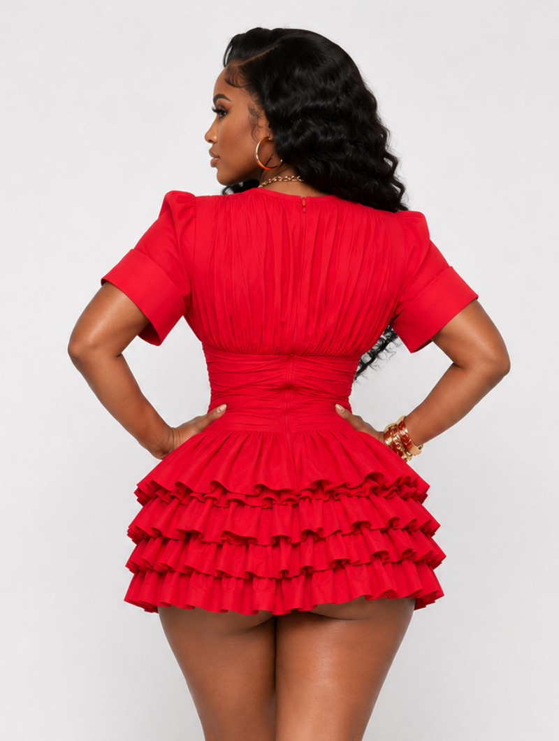 Crimson Tiered Grid Set
