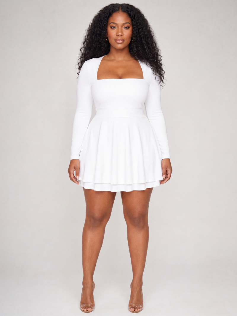 Chic Square Neck Flare