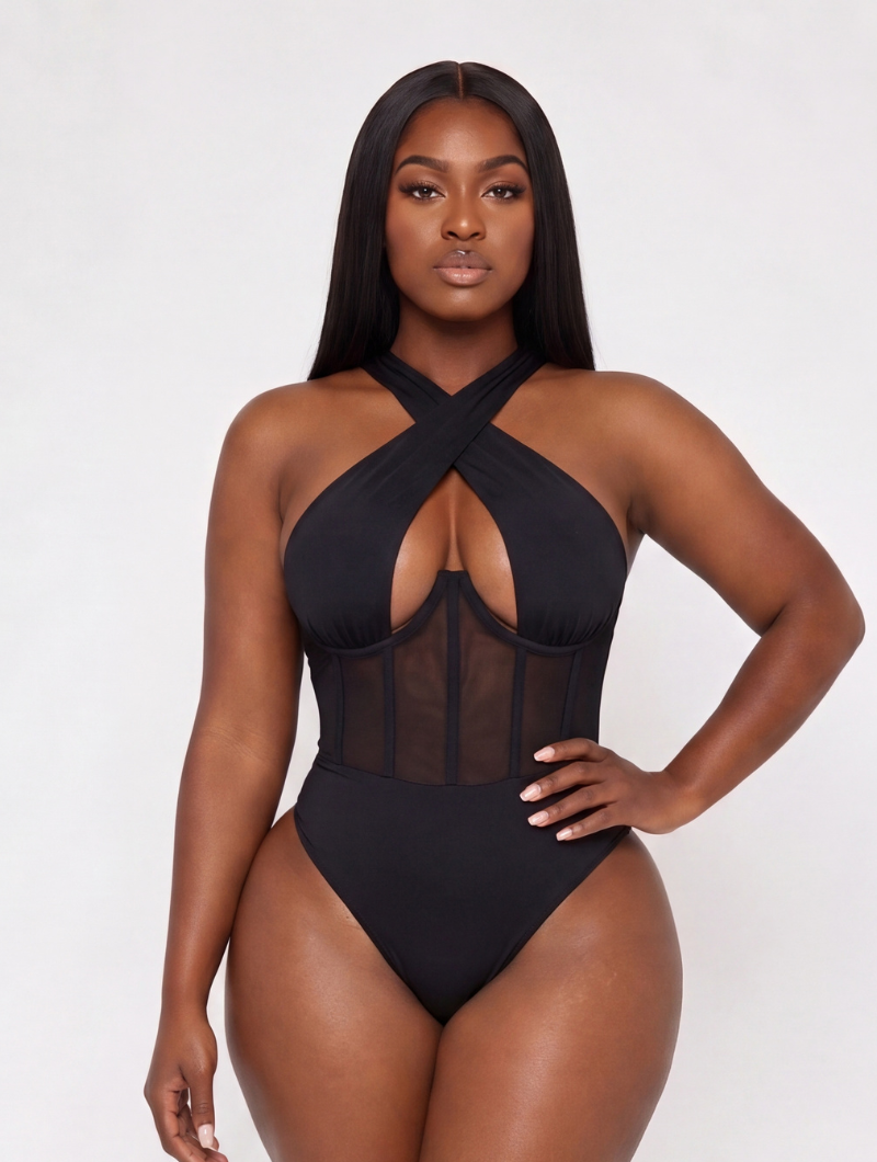 Sculpting Cross-Front Corset Bodysuit