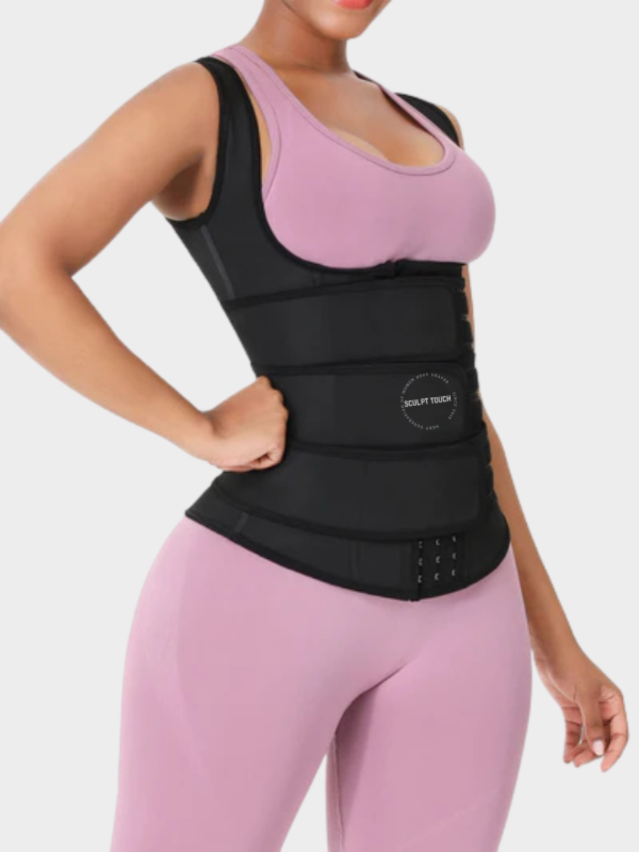 Triple Belt Rubber Vest Sport Girdle Waist Trainer