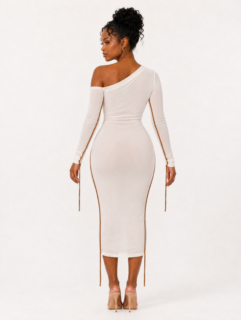 Ivory Hourglass Midi Dress