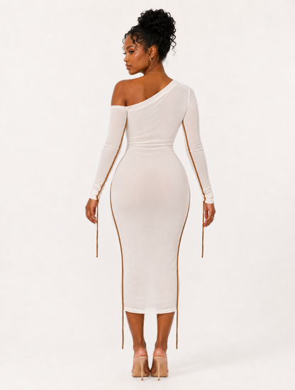 Ivory Hourglass Midi Dress