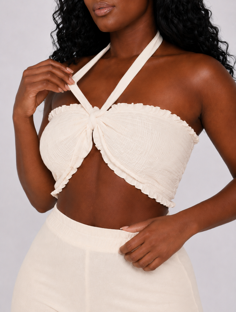Smocked Tube Wide-Leg Set