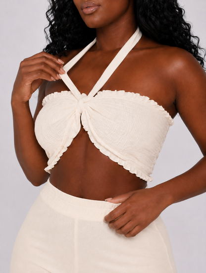 Smocked Tube Wide-Leg Set