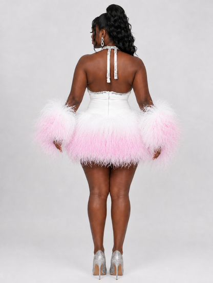 Pink Feather Halter Mini  (Pre-Order)