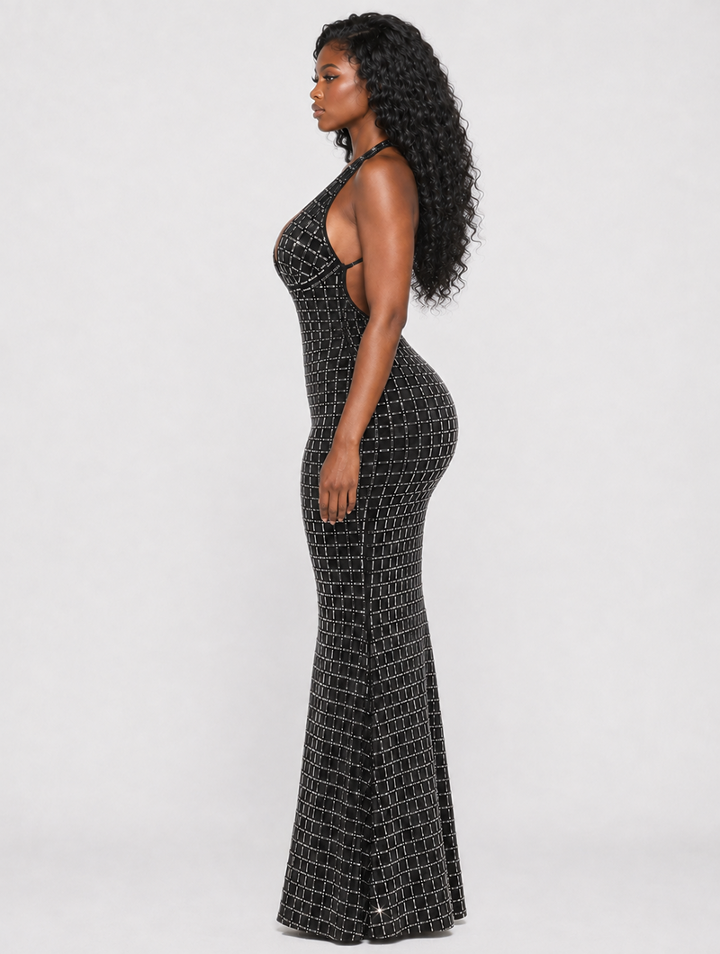 Black Crystal Grid Maxi