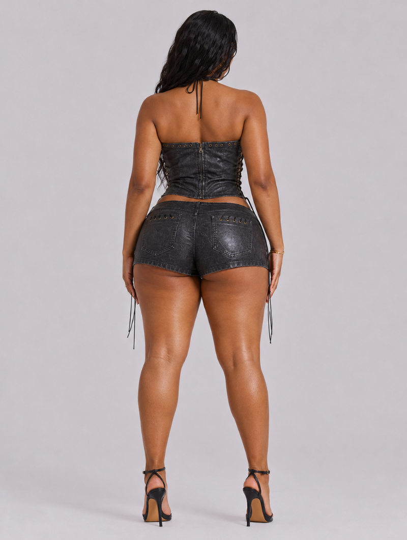 Vintage Leather Halter Top