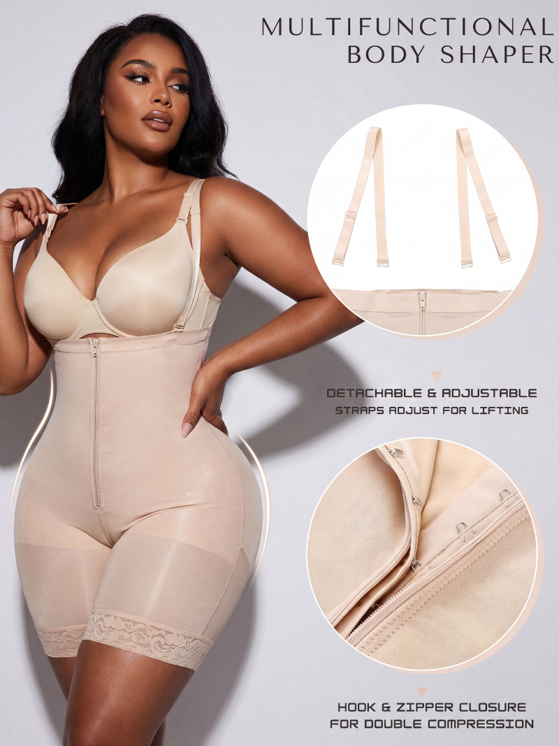 Tummy Compression Bodysuit Shaper With Butt Lifter Faja