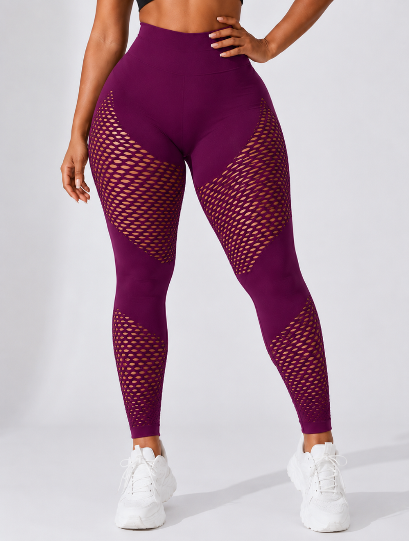 Peach Sculpt Mesh Leggings