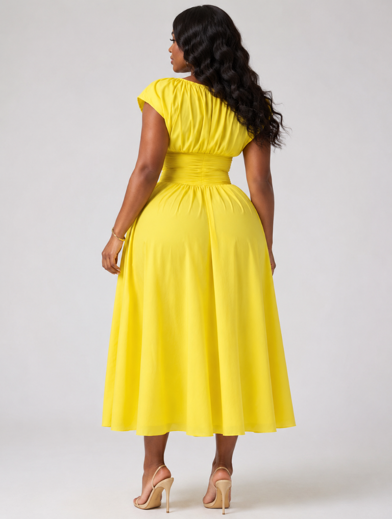 Sunny Hourglass Midi Dress