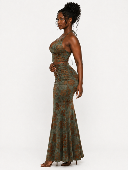 Vintage Floral Maxi Set