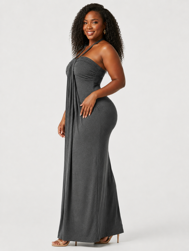 Drapey Jersey Halter Maxi