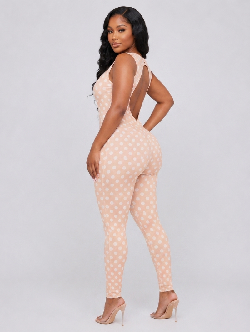 Bare Back Dotty Jumpsuit