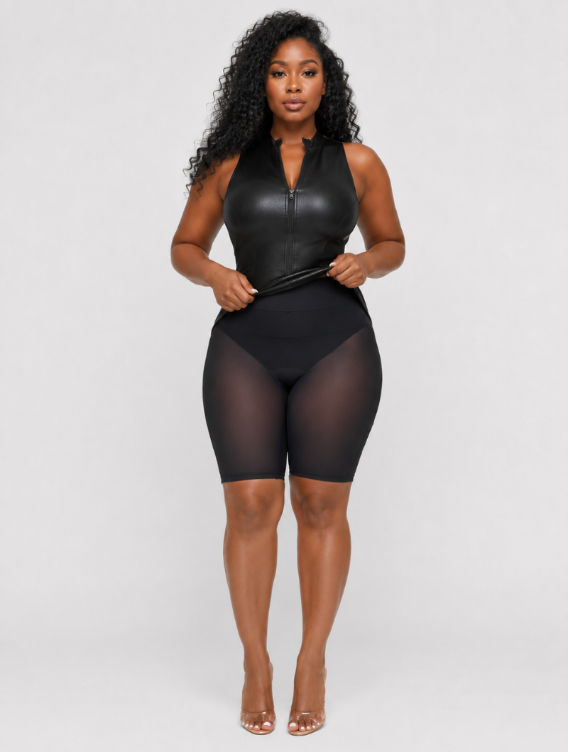 Faux Leather Shaper Dress