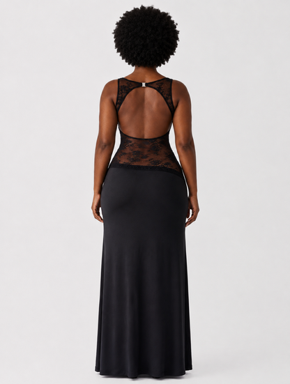 Lace Waistband Maxi Dress