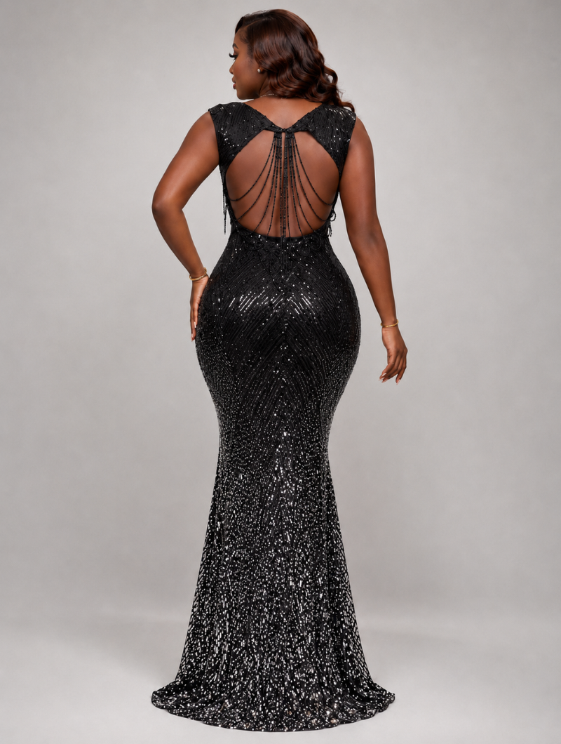 Midnight Shimmer Mermaid Gown