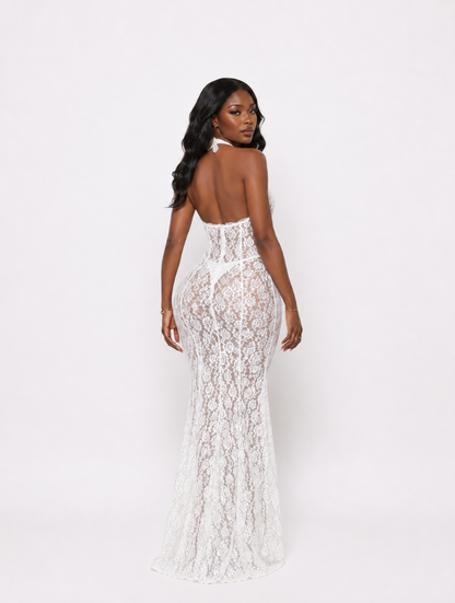 Lace Cutout Maxi Dress