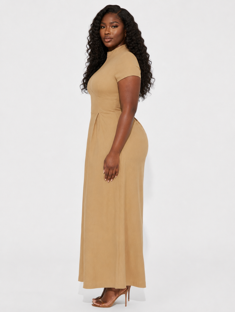 Zip Front Maxi Dress
