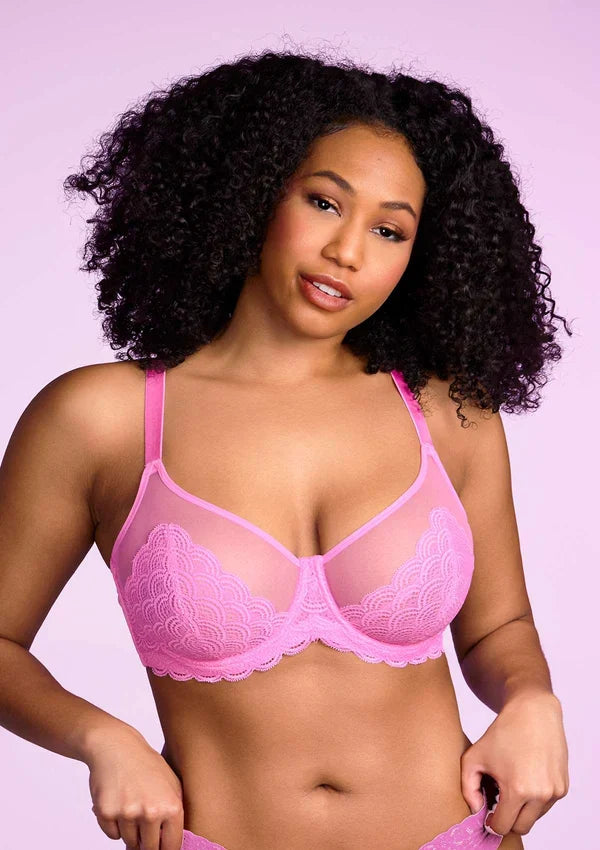 Mermaid Scales Lace  Unlined Bra