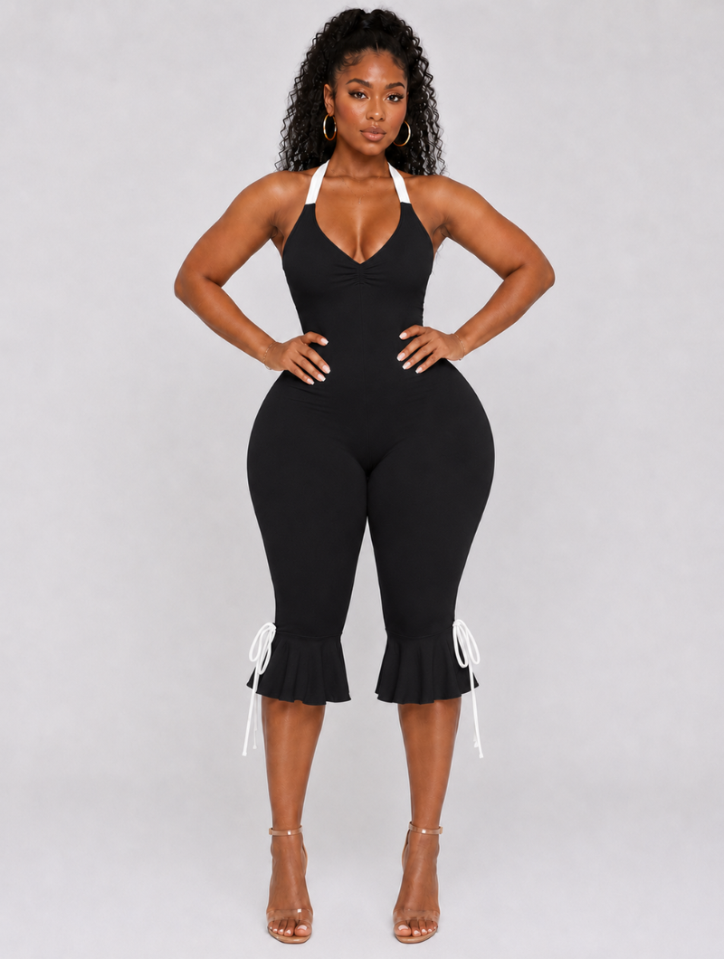 Backless Bow Halter Jumpsuit