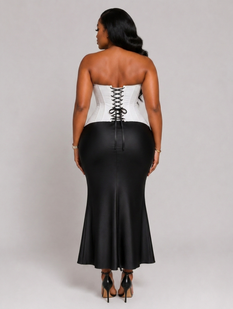 Ivory Noir Lace Bustier