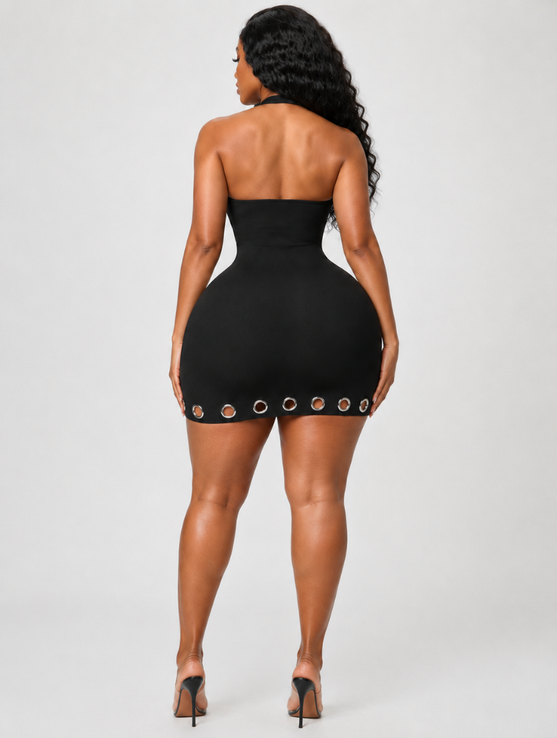 Noir Grommet Halter Mini
