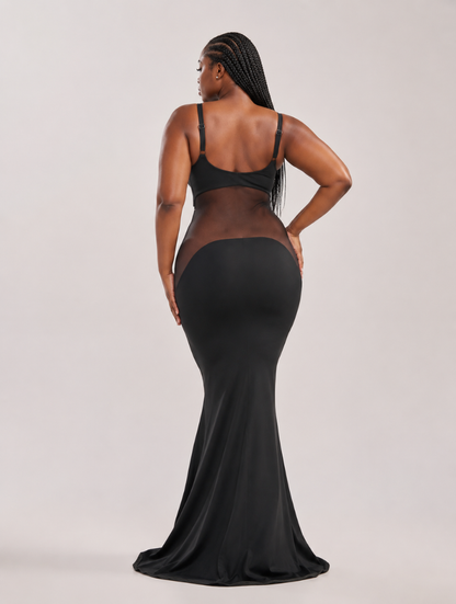 Mesh Waist Cutout Maxi
