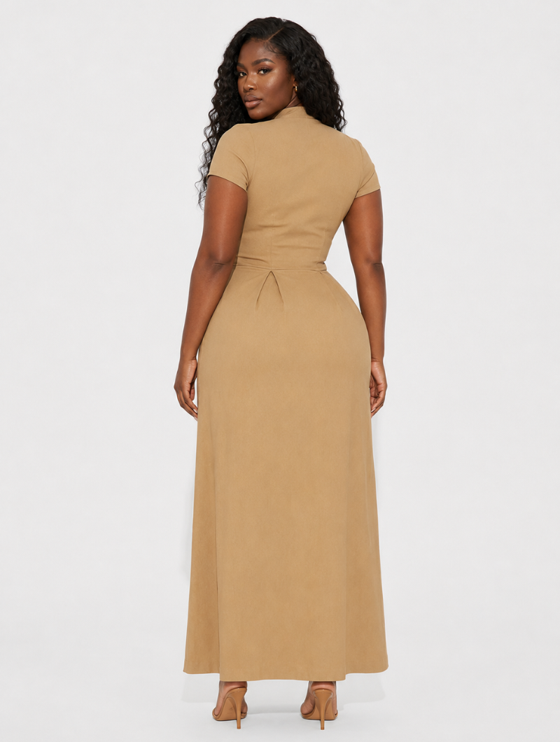 Zip Front Maxi Dress