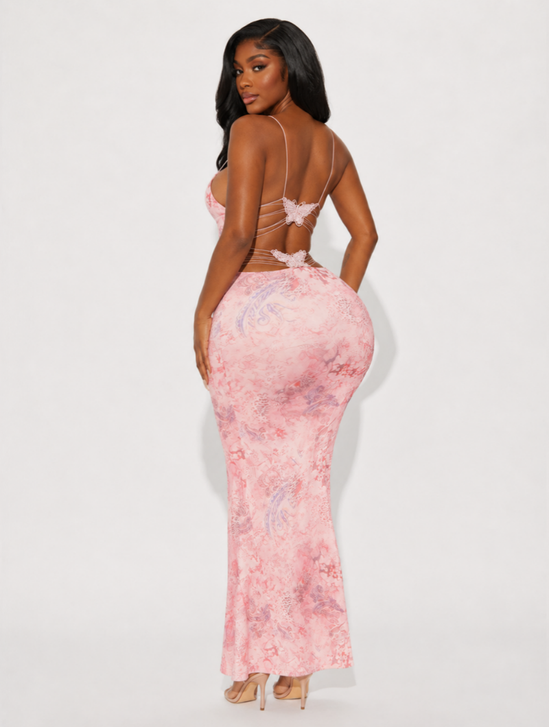 Butterfly Back Mesh Maxi