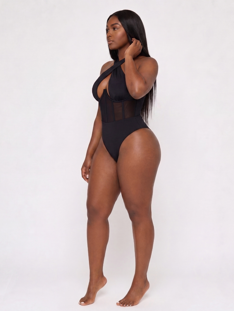 Sculpting Cross-Front Corset Bodysuit