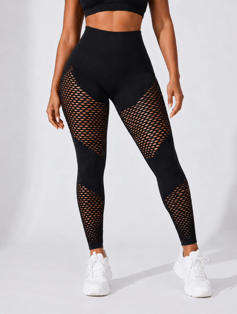 Peach Sculpt Mesh Leggings