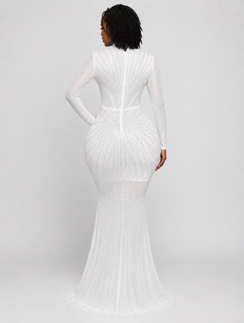 Crystal Mesh Long Dress