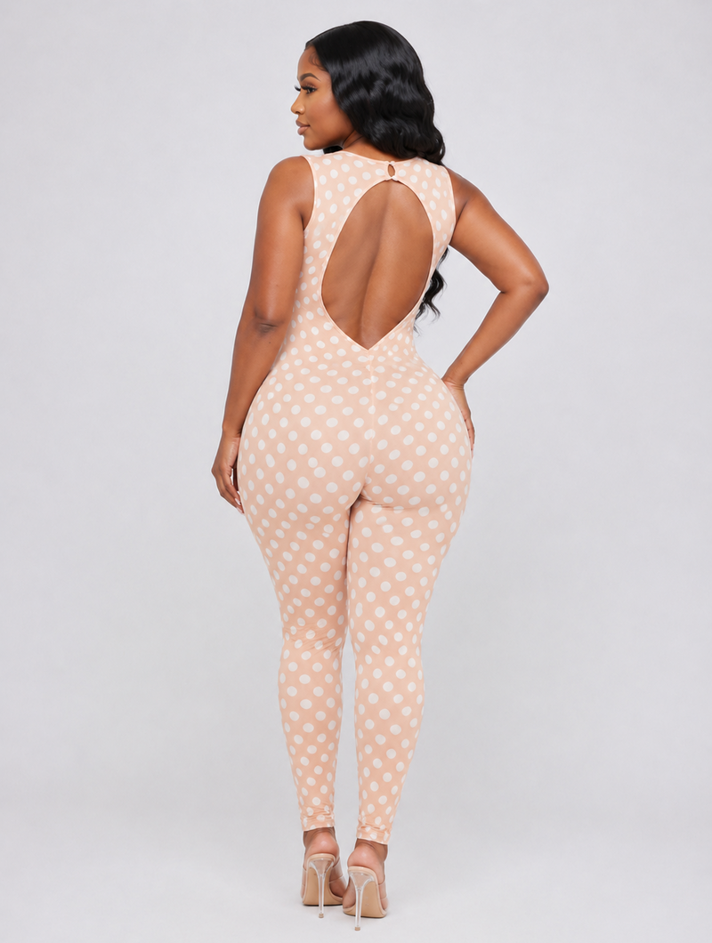 Bare Back Dotty Jumpsuit