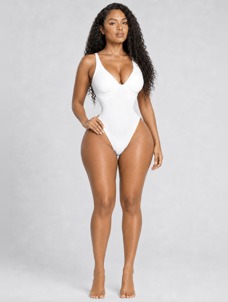 Snatched V-Neck Thong Shaper