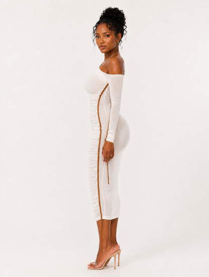 Ivory Hourglass Midi Dress