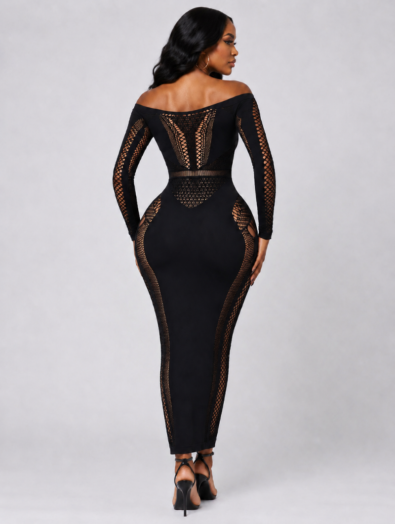 Geometric Hollow-Out Bodycon