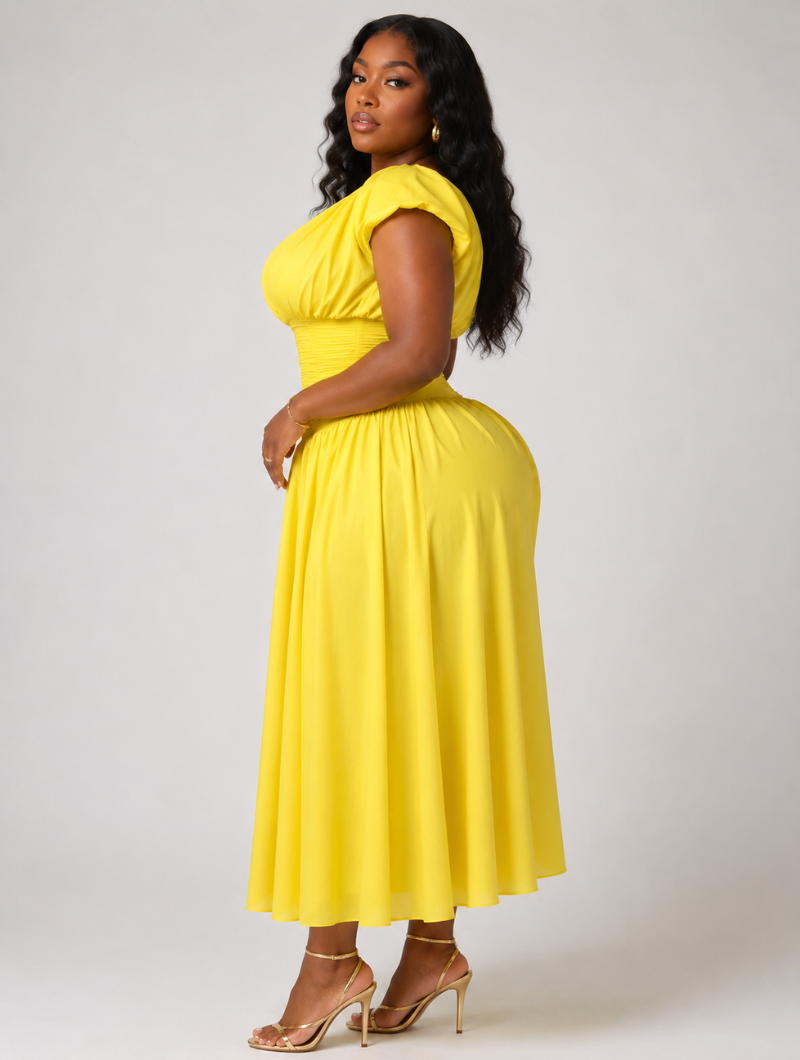 Sunny Hourglass Midi Dress