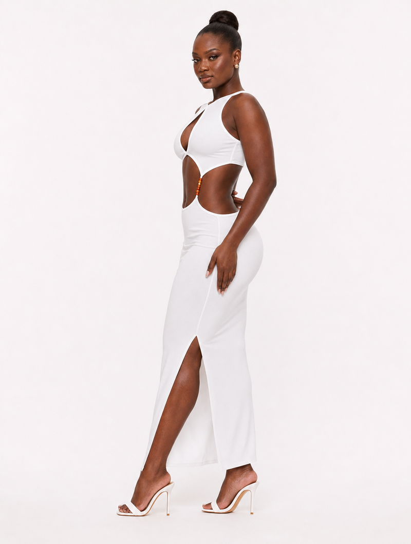 Beaded Cutout Maxi Dress
