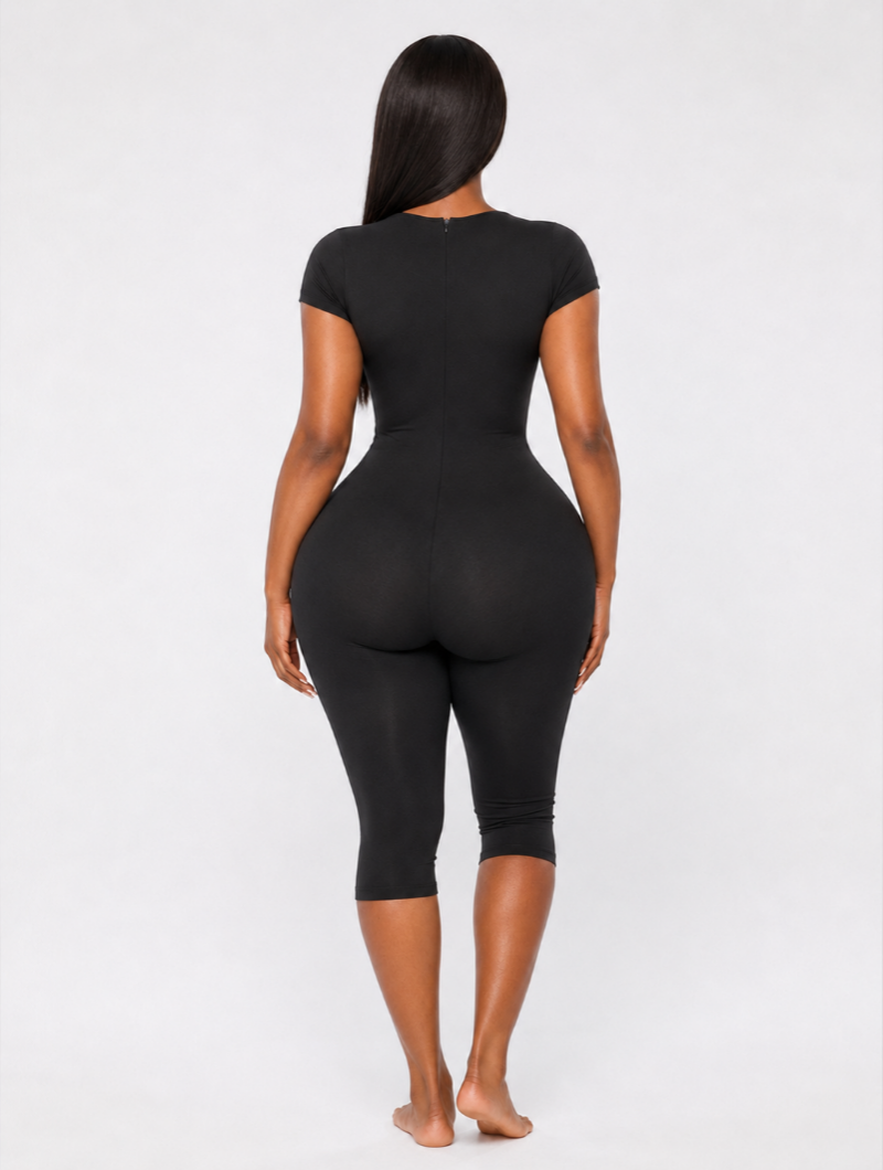 Deep U-Neck Capri Catsuit