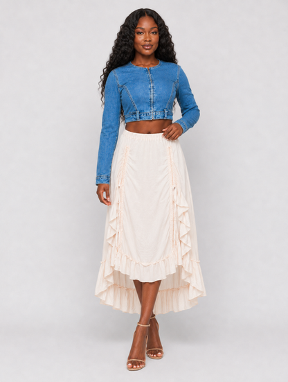 Drawstring Ruffle Skirt