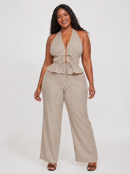 Riviera Pinstripe Halter Set