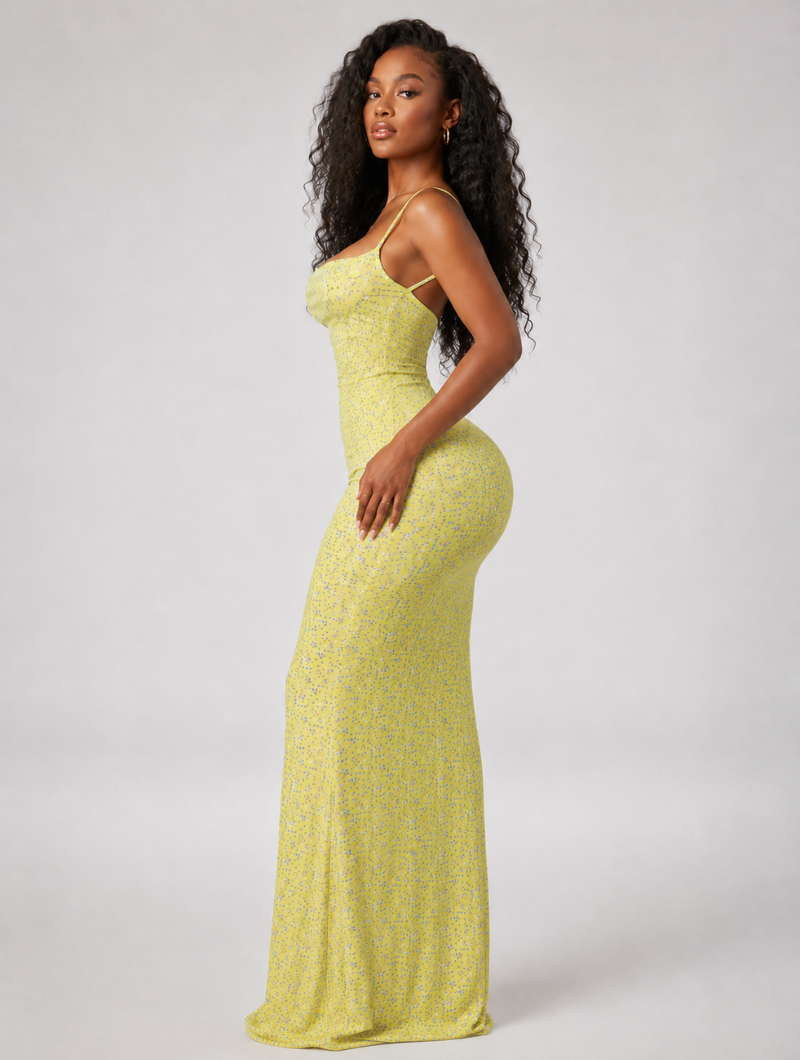 Ditsy Floral Backless Maxi