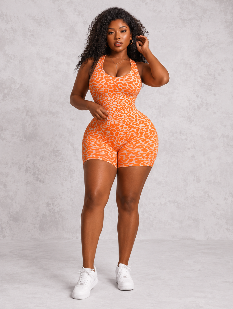 Leopard Seamless Yoga Romper