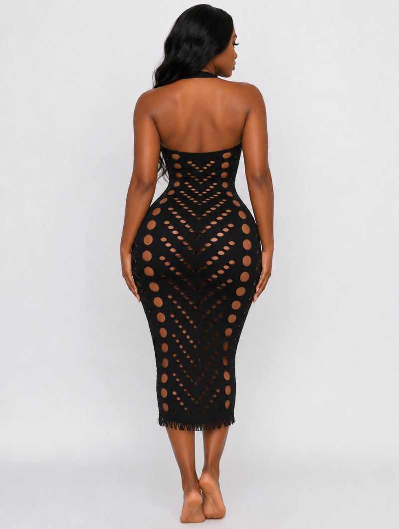 Noir Siren Cutout Midi