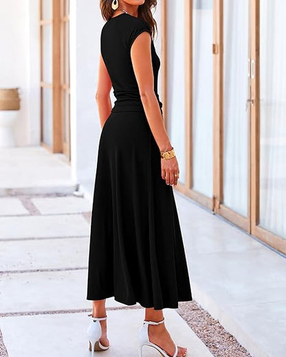 Two piece skirt elastic waist midi skirt