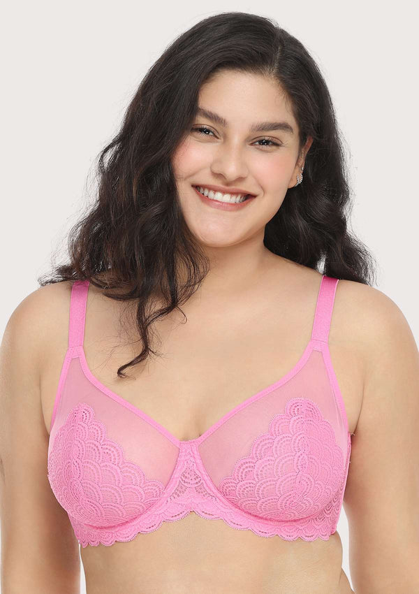 Mermaid Scales Lace  Unlined Bra