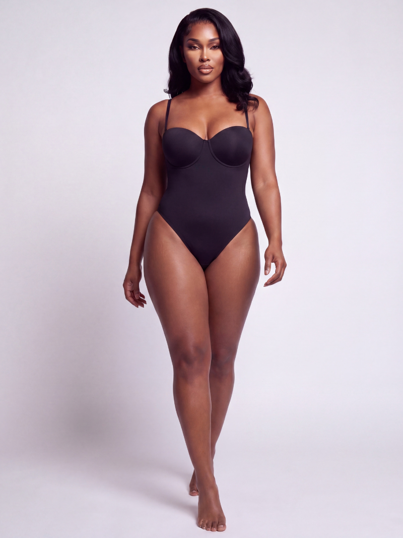 Back Lace-up Bodysuit Thong Seamless Shapewear