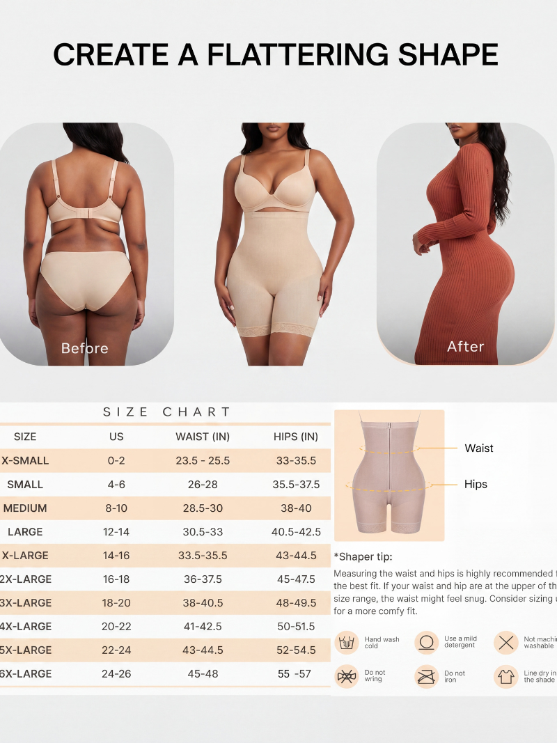 Tummy Compression Bodysuit Shaper With Butt Lifter Faja