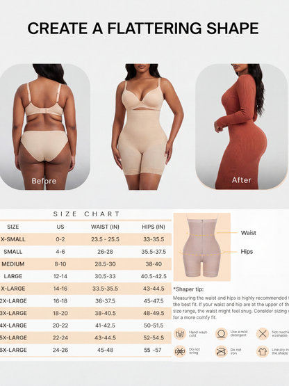 Tummy Compression Bodysuit Shaper With Butt Lifter Faja